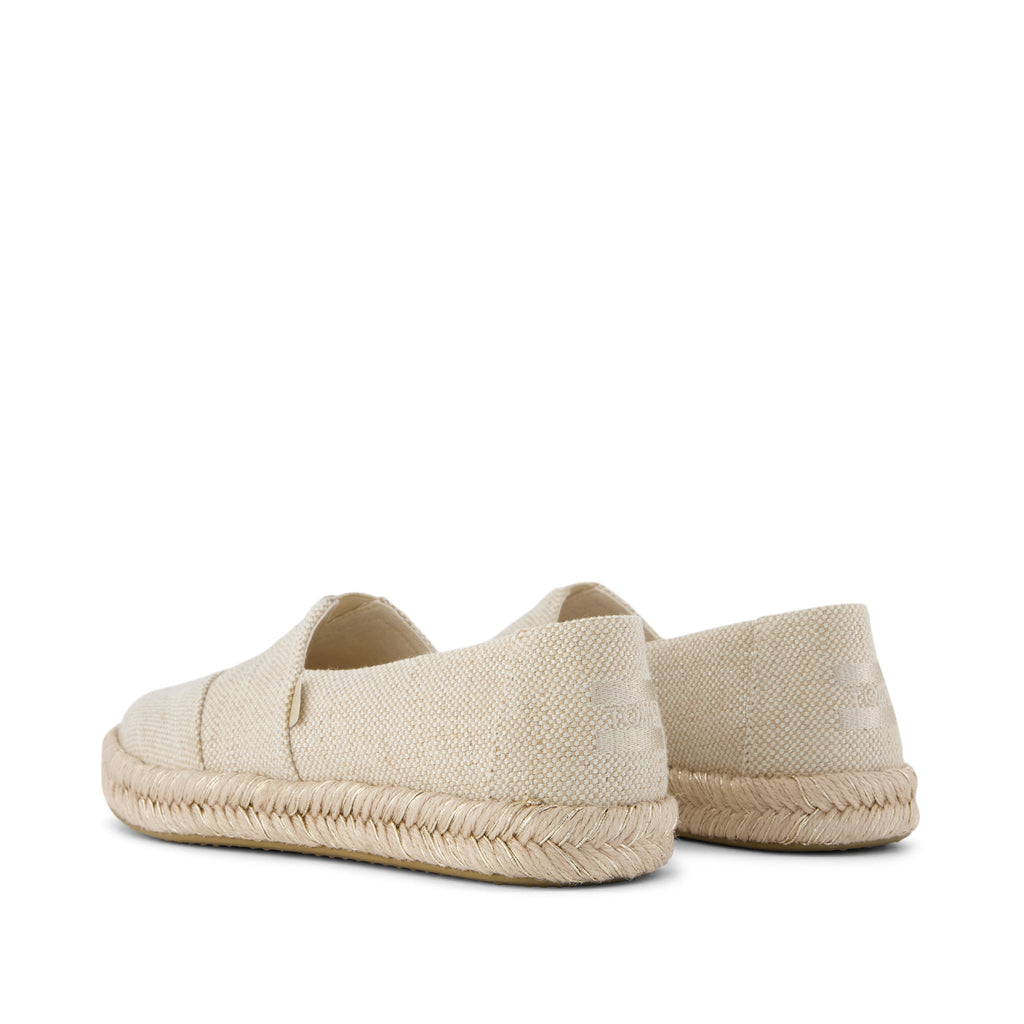 Alpargata Rope 2.0 Espadrille - Beige Glimmer Slub Canvas Back View