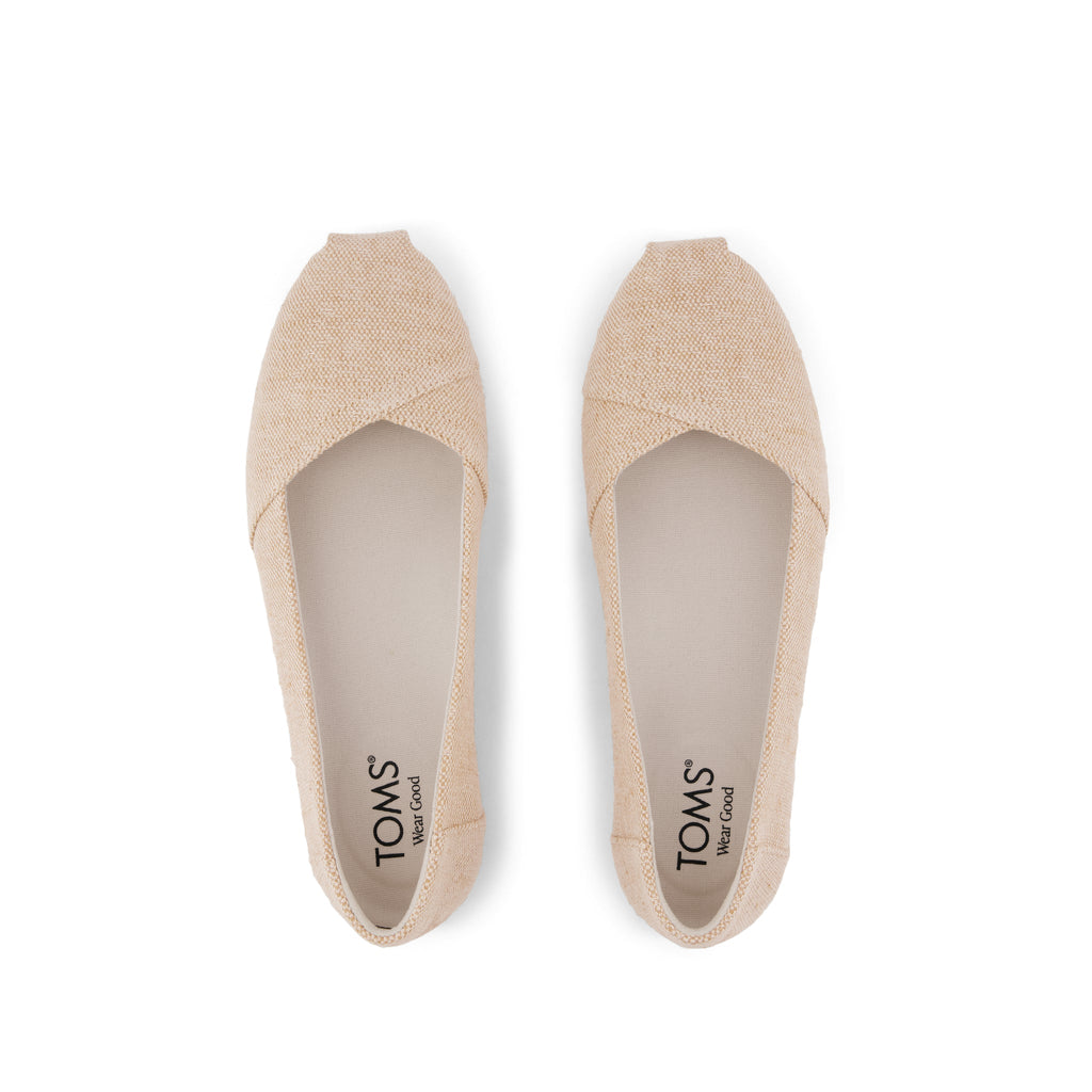 Alpargata Ballet Flat - Beige Sparkle Woven Top View