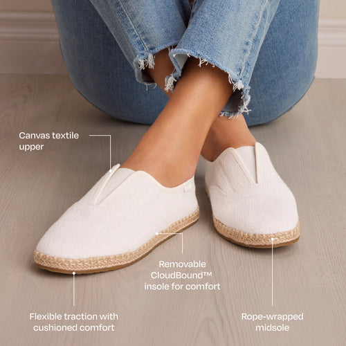 Palmera Plus Slip-On Espadrille - White Vintage Slub