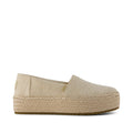 Valencia Platform Espadrille - Beige Glimmer Slub Canvas