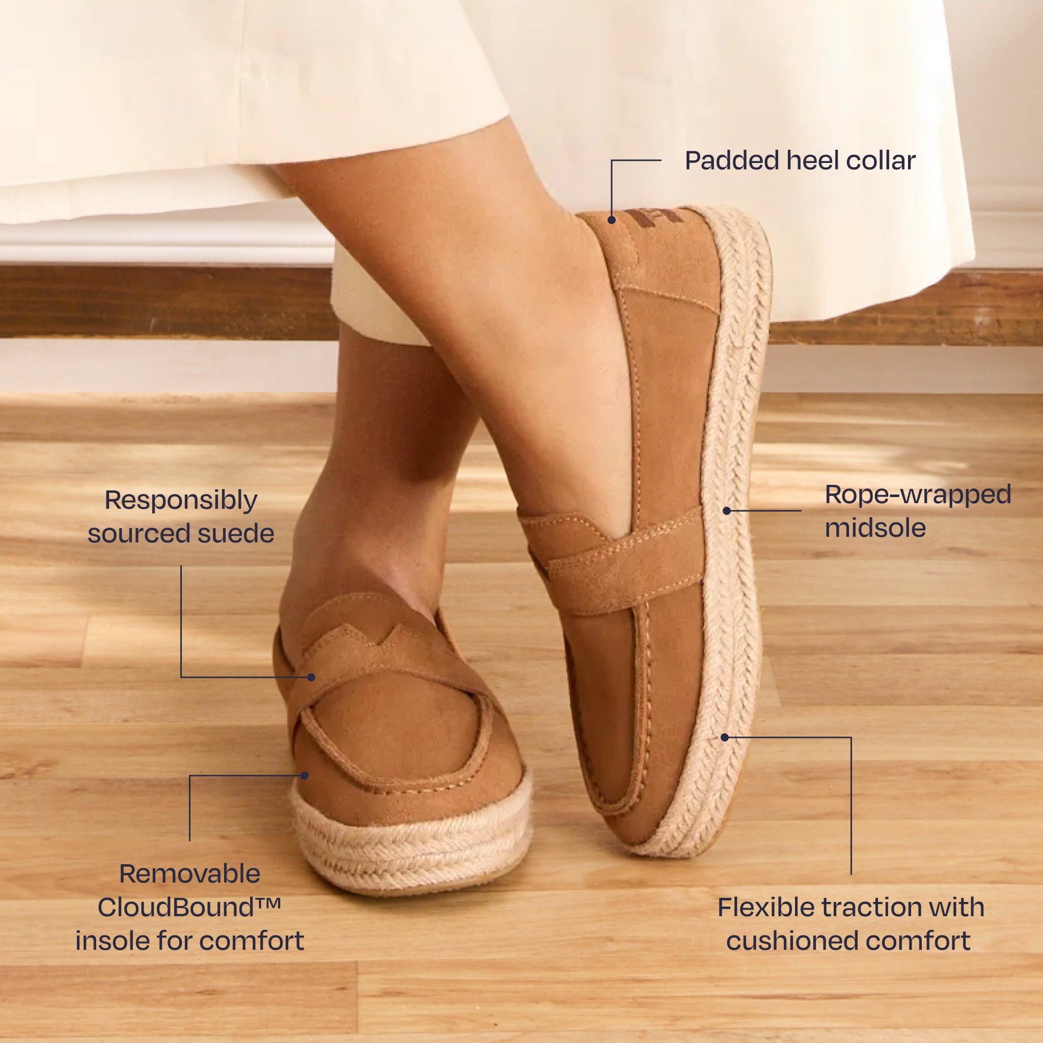 Blakely Loafer Espadrille - Bruin Suède