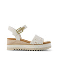 Diana Wedge Sandal - Egret White Floral Crochet