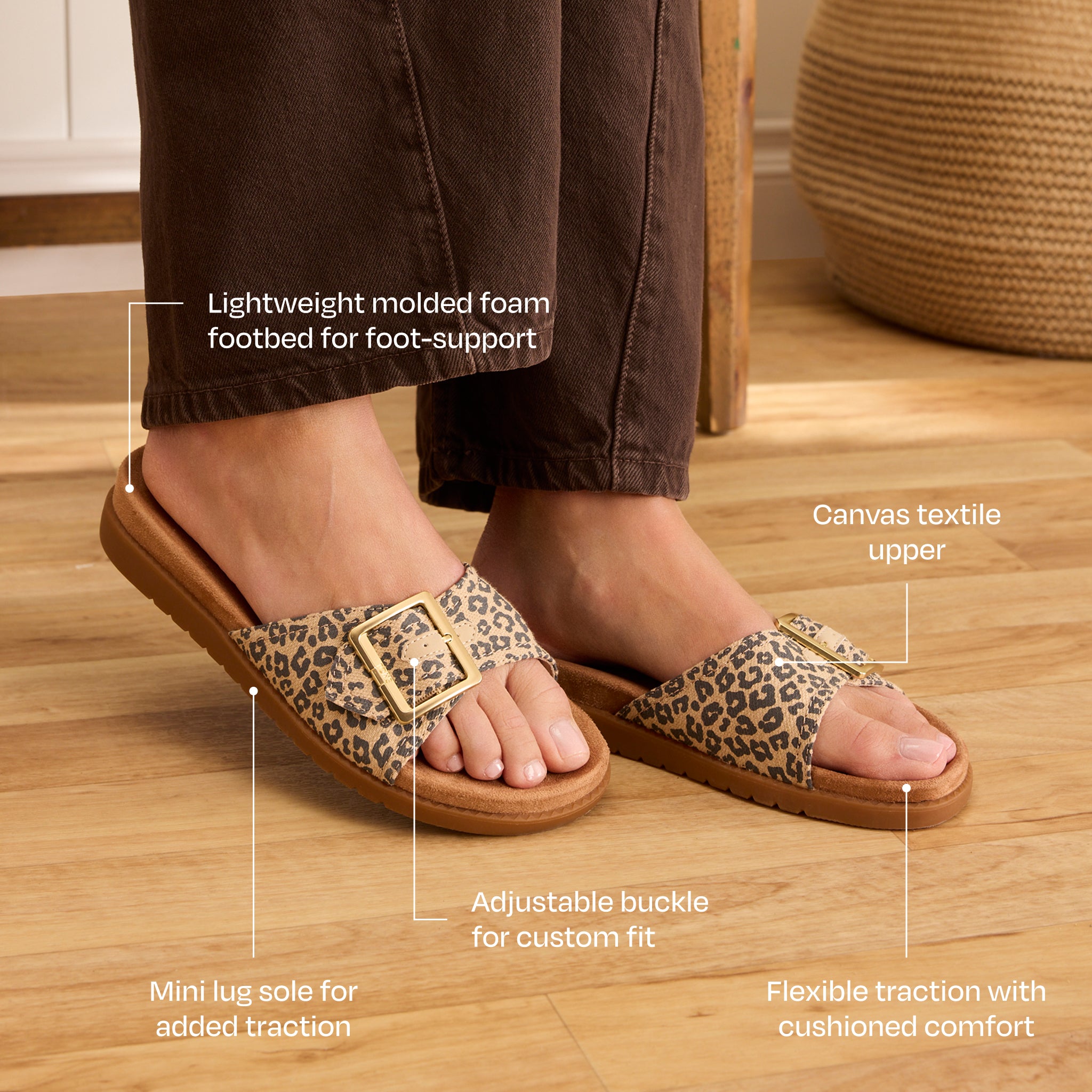 Marin Slide Sandal - Beige Luipaardprint