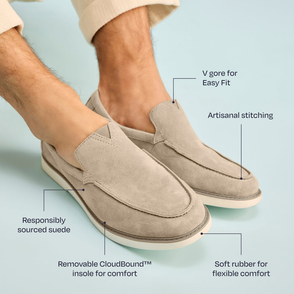 Mocassins Marcos - Gris dune / daim délavé