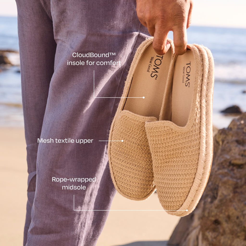 Santiago Mule Espadrille - Licht Karamelbruin Mesh