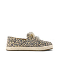 Carolina Lace-Up Espadrille - Beige Leopardendruck für Kinder