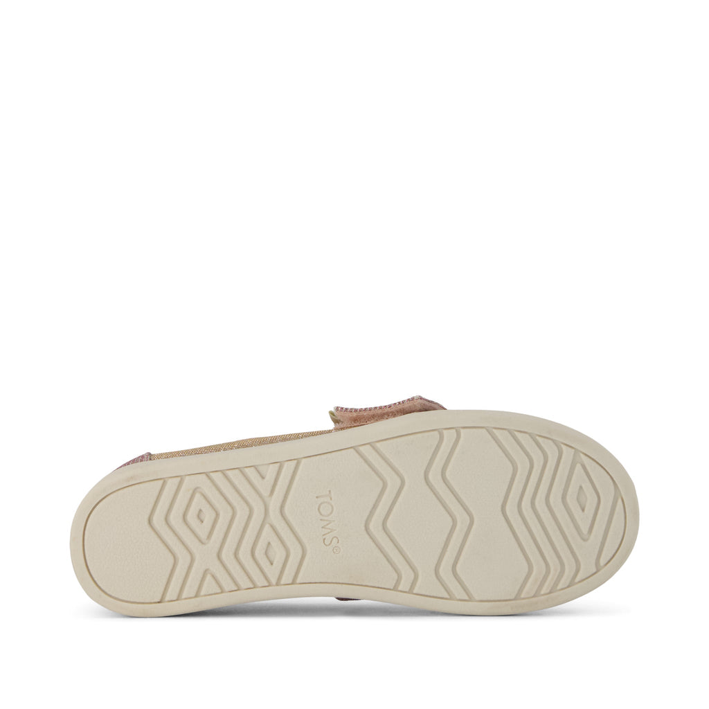 Alpargata Classic Kids Shoe - Rose Glitter Corduroy Bottom Sole View