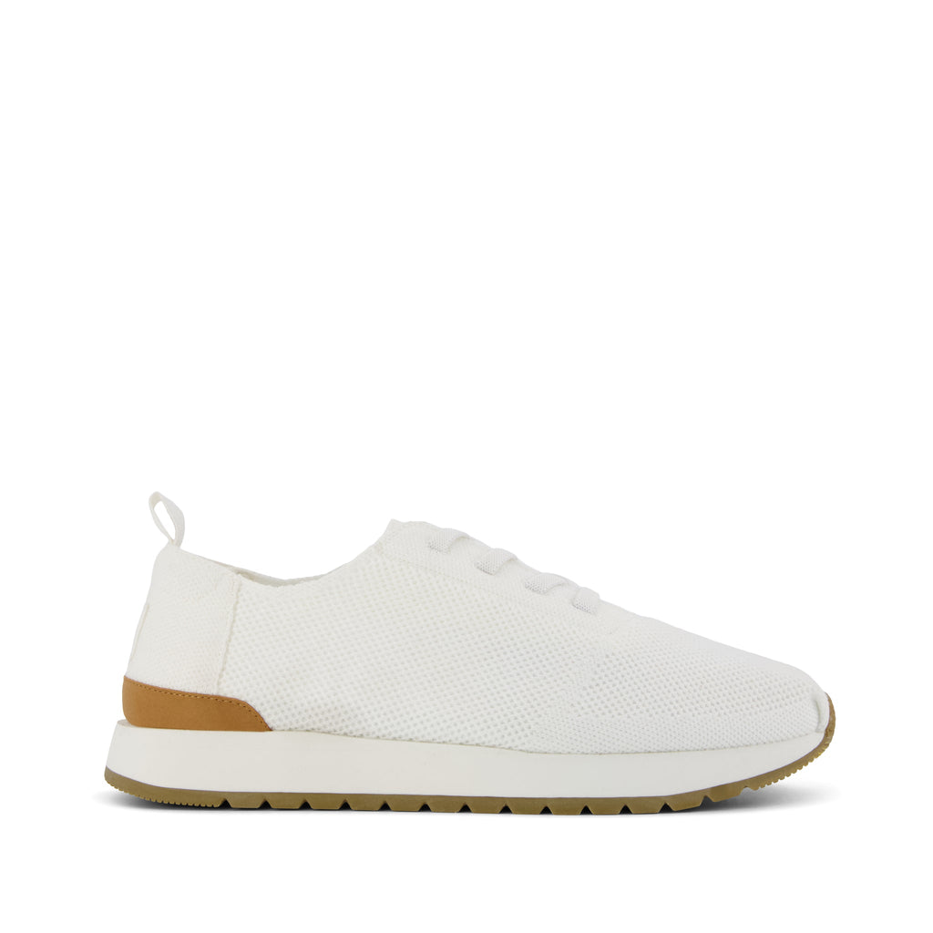 Resident Plus Lace-Up - White Knit Side View