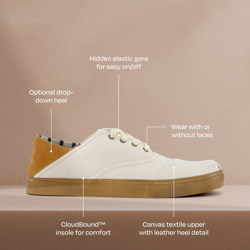 Basket Cordones Plus - Toile blanche naturelle