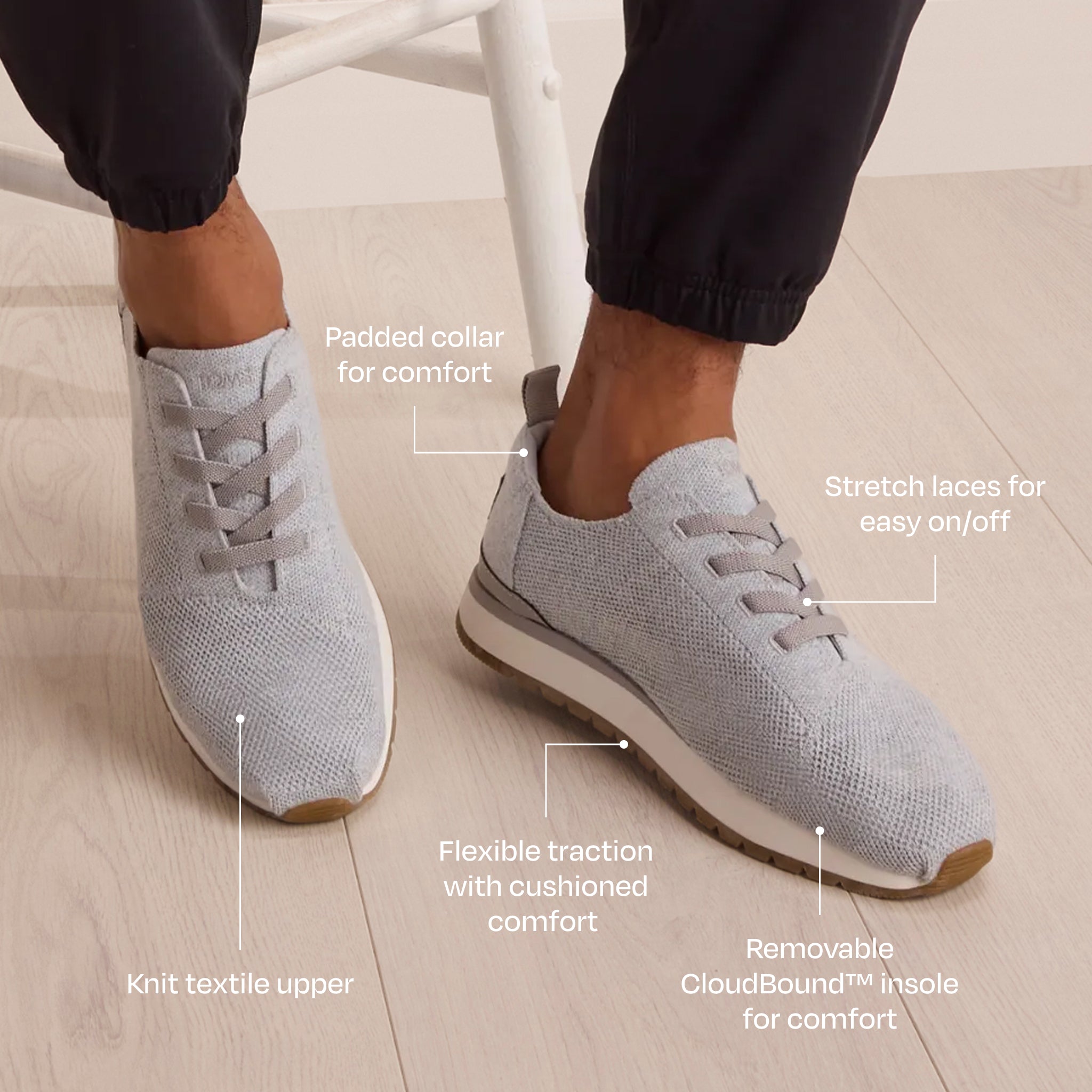 Baskets Resident Plus Lace-Up - Maille technique bleu gris clair