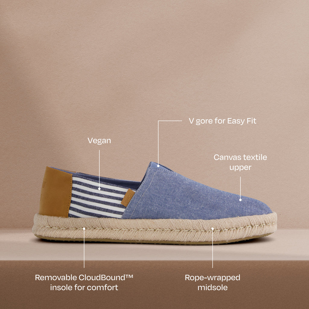 Espadrilles Alpargata Rope 2.0  - Bleu marine / chambray à rayures