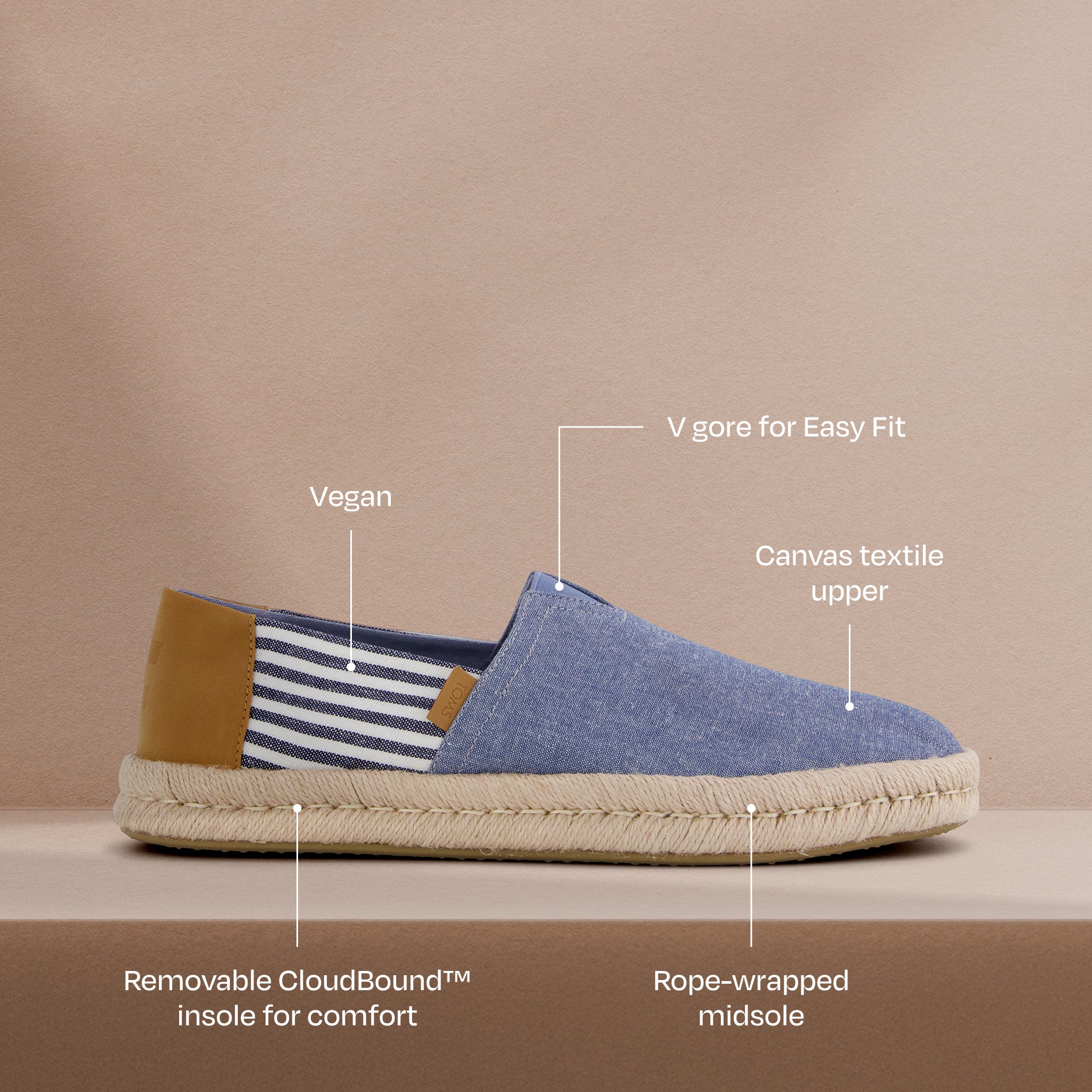Espadrilles Alpargata Rope 2.0  - Bleu marine / chambray à rayures