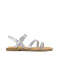 Kira Sandal - Silver Grey Metallic Leather