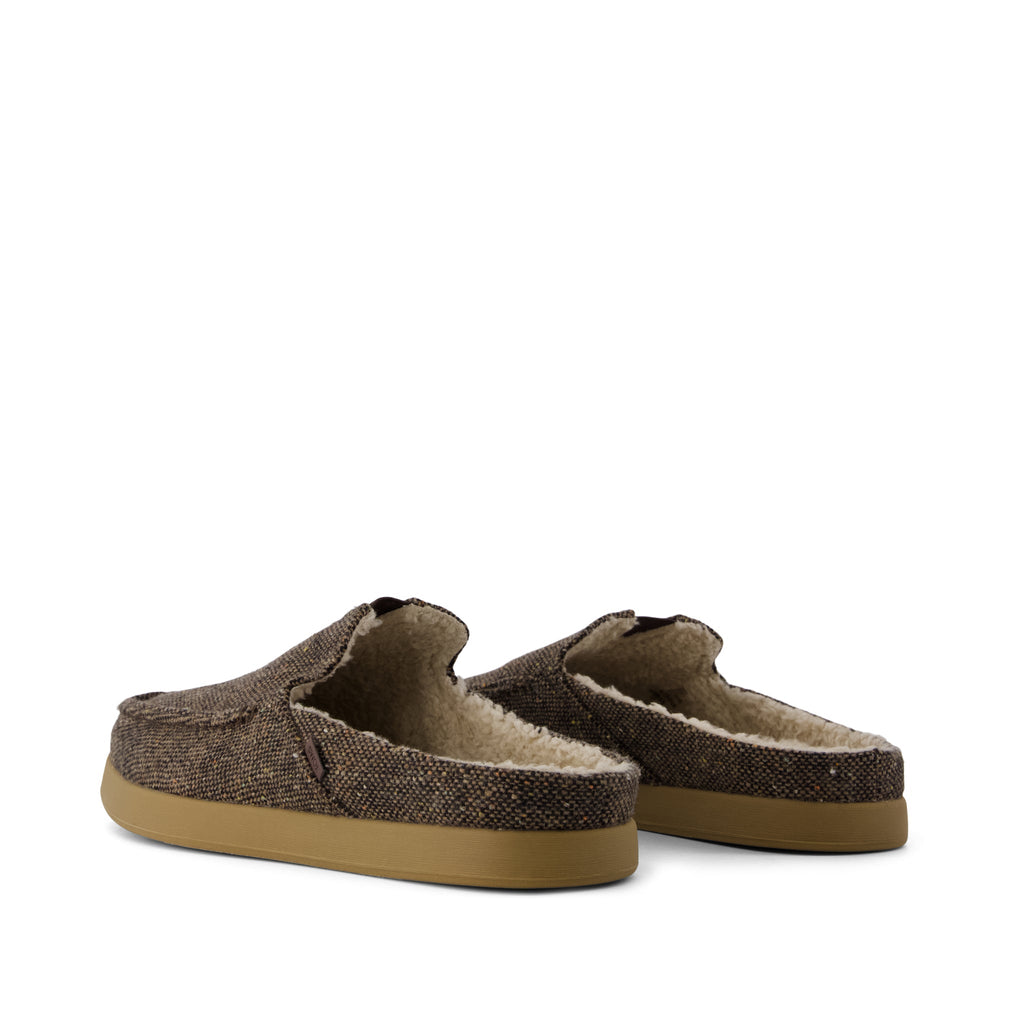 Alonso Mule - Chocolate Brown Flecked Tweed Back View