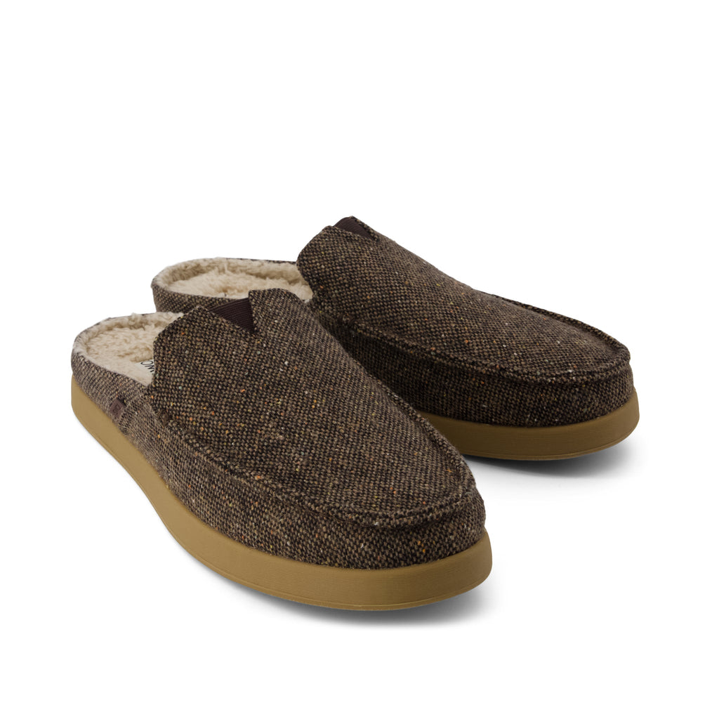 Alonso Mule - Chocolate Brown Flecked Tweed Front View
