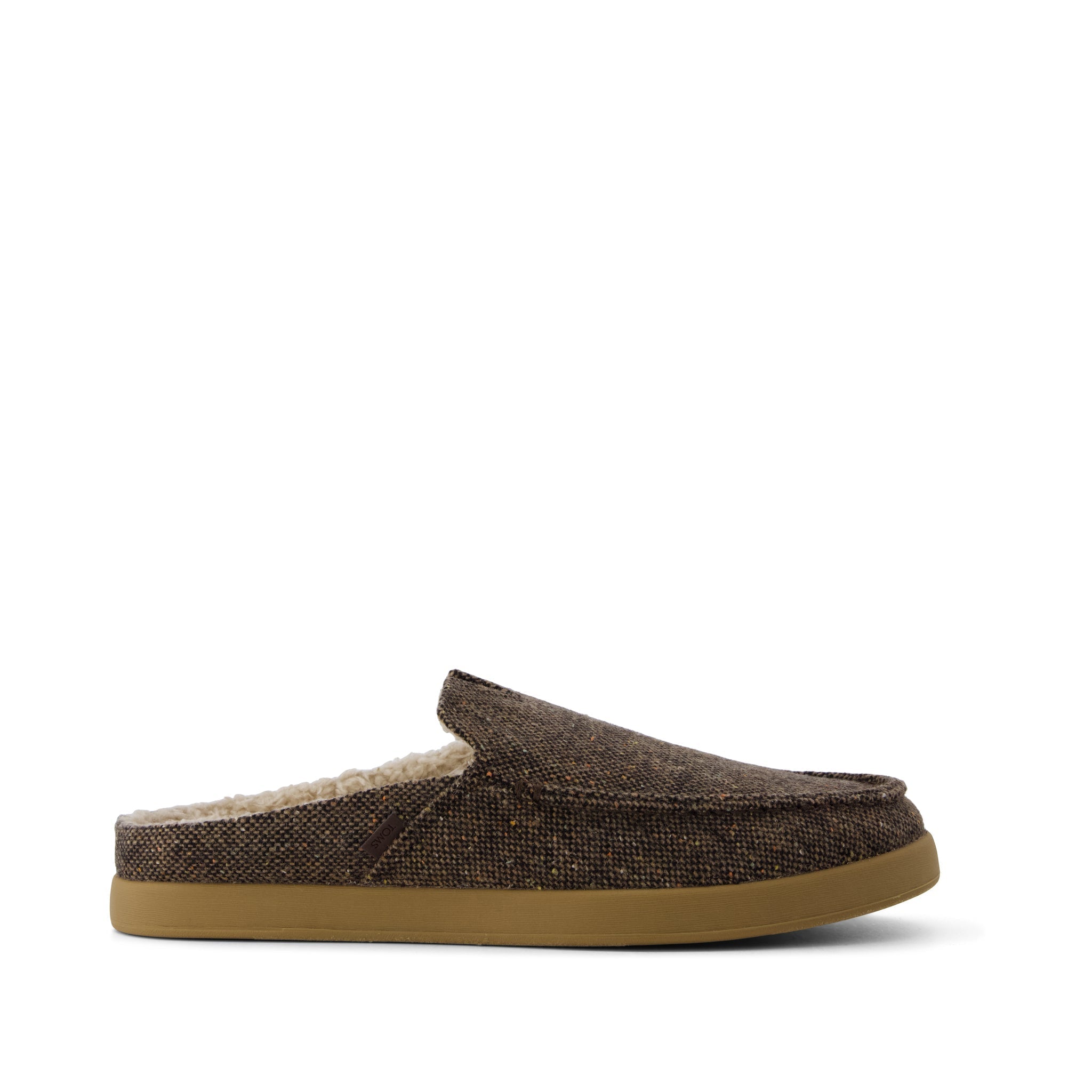 Alonso Mule - Chocolate Brown Flecked Tweed Side View