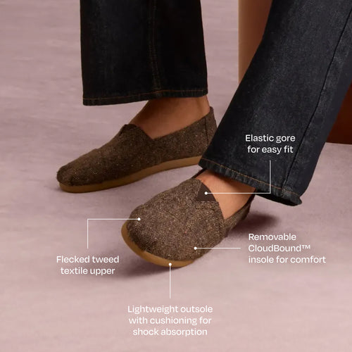 Alpargata - Chocolate Brown Flecked Tweed