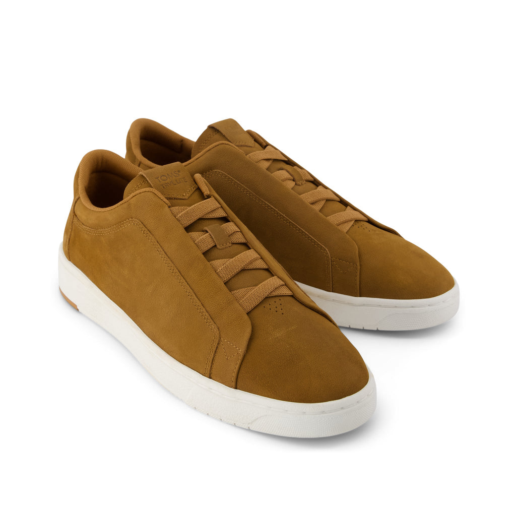 TRVL Lite Miles Lace-Up Sneaker - Water Resistant Tan Leather Front View