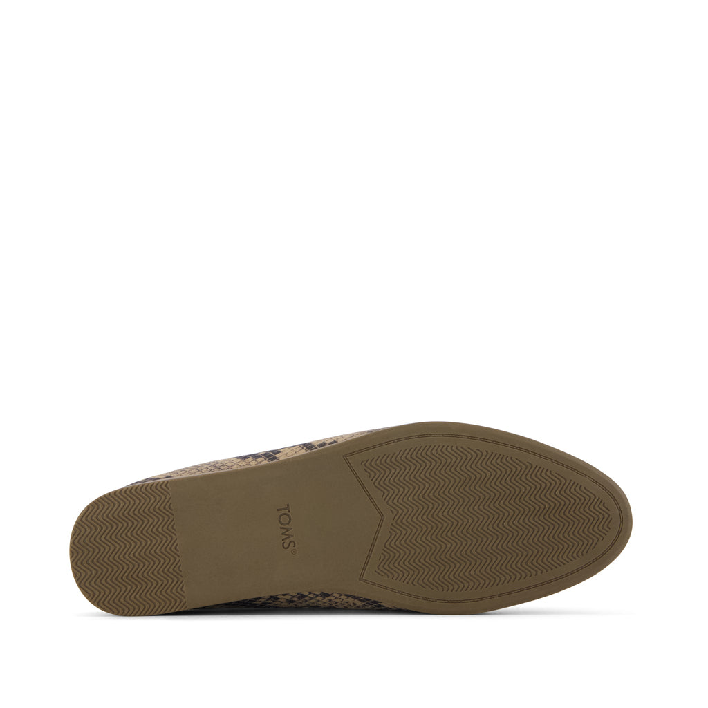 Amelia Mule - Taupe Snake Print Suede Bottom Sole View