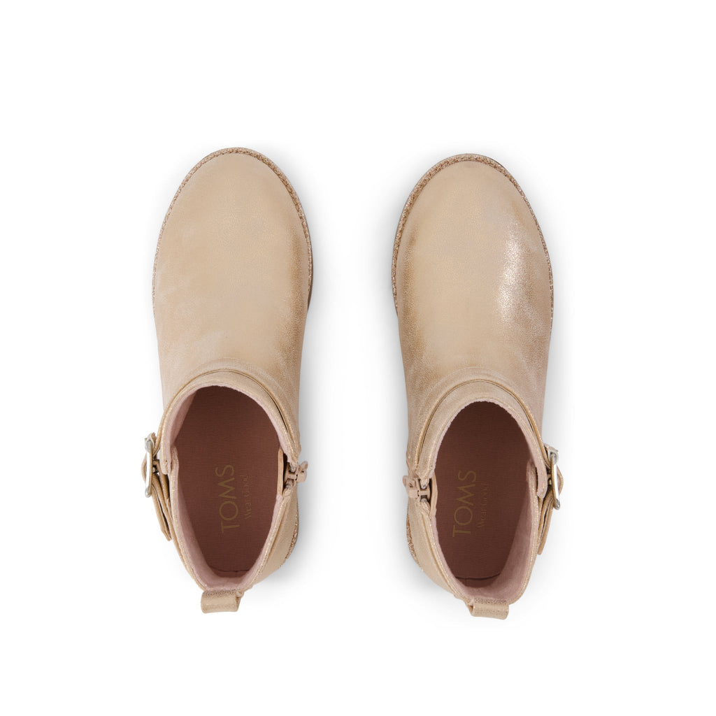 Mia Kids Boot - Seashell Metallic Faux Leather Top View