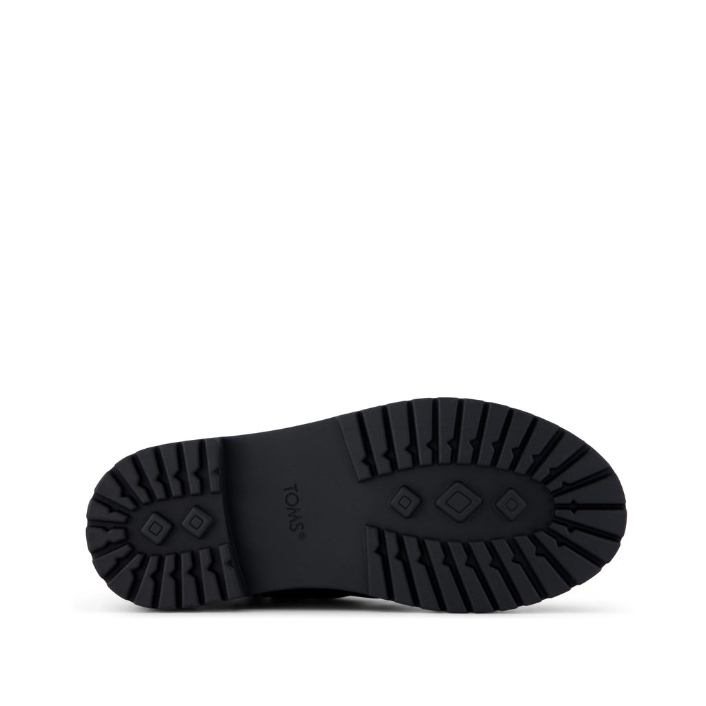 Simone Kids Boot - Black Nubuck Faux Leather w/ Studs Bottom Sole View
