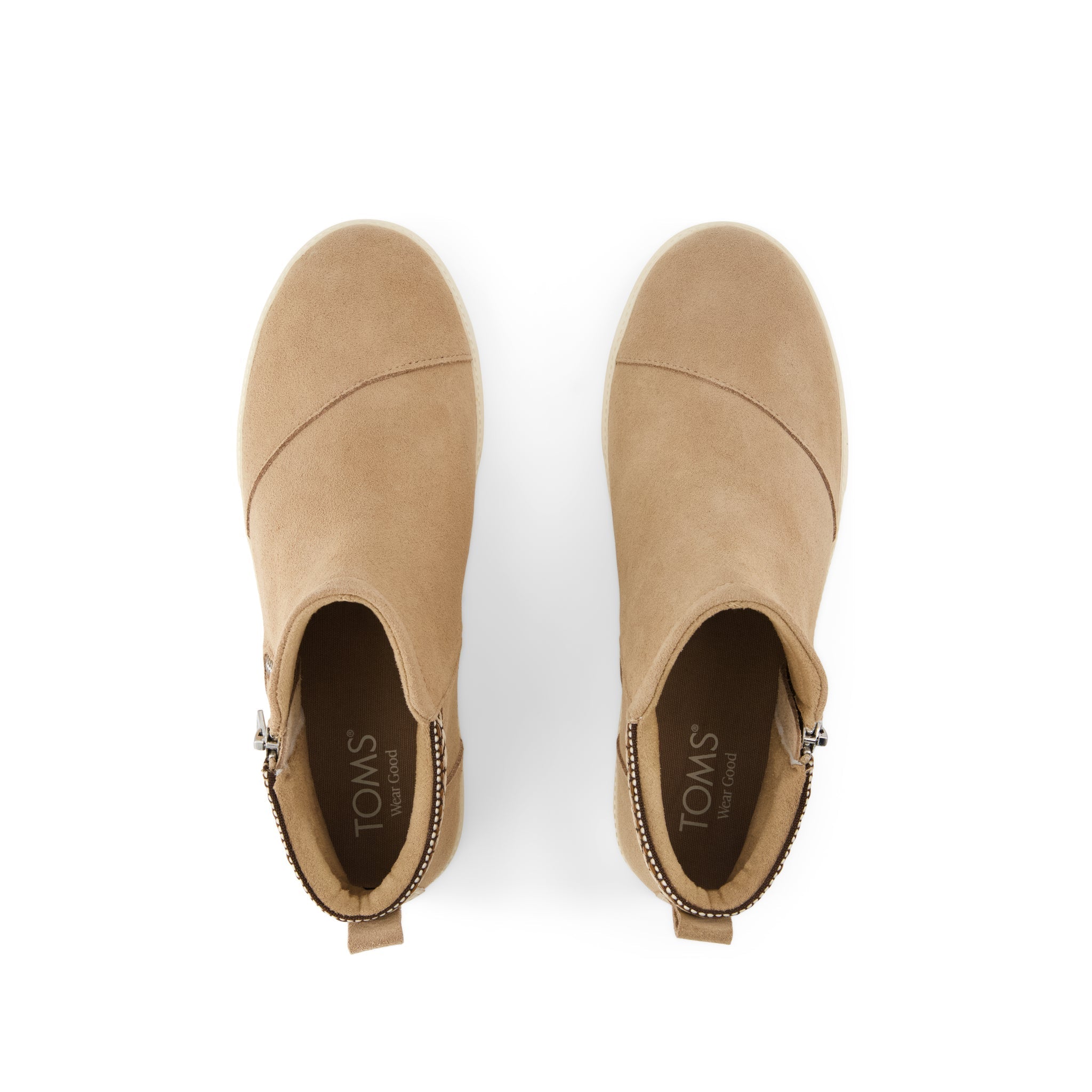 Percy Mid Platform Sneaker - Water Resistant Mid Taupe Suede Top View
