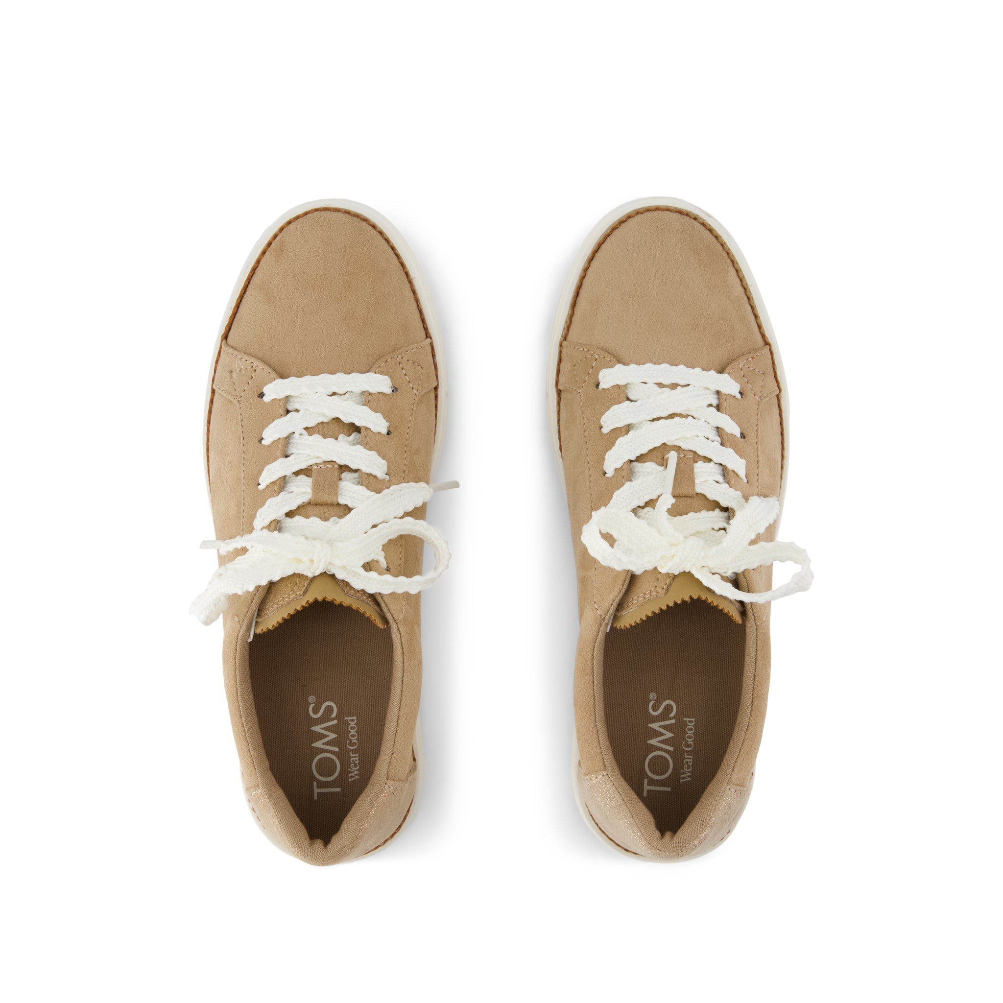 Izzy Lace-Up Sneaker - Taupe Premium Microfiber Suede Top View