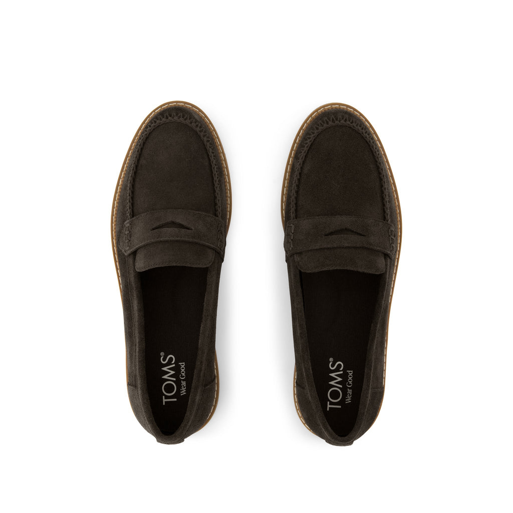 Marie Loafer - Chocolate Brown Deco Stich Suede Top View