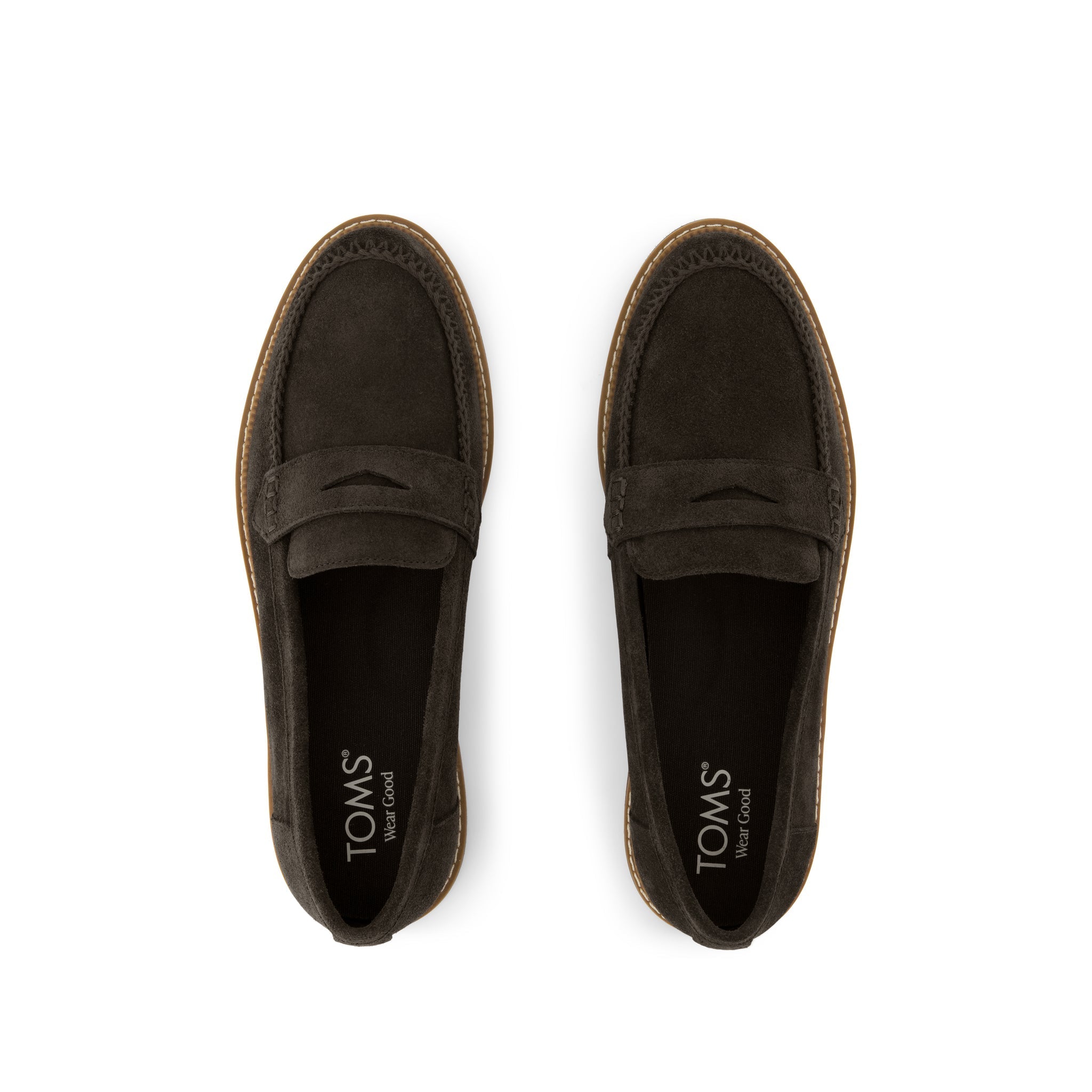 Marie Loafer - Chocolate Brown Deco Stich Suede Top View