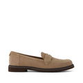 Marie Loafer - Taupebraunes Wildleder mit Dekostich