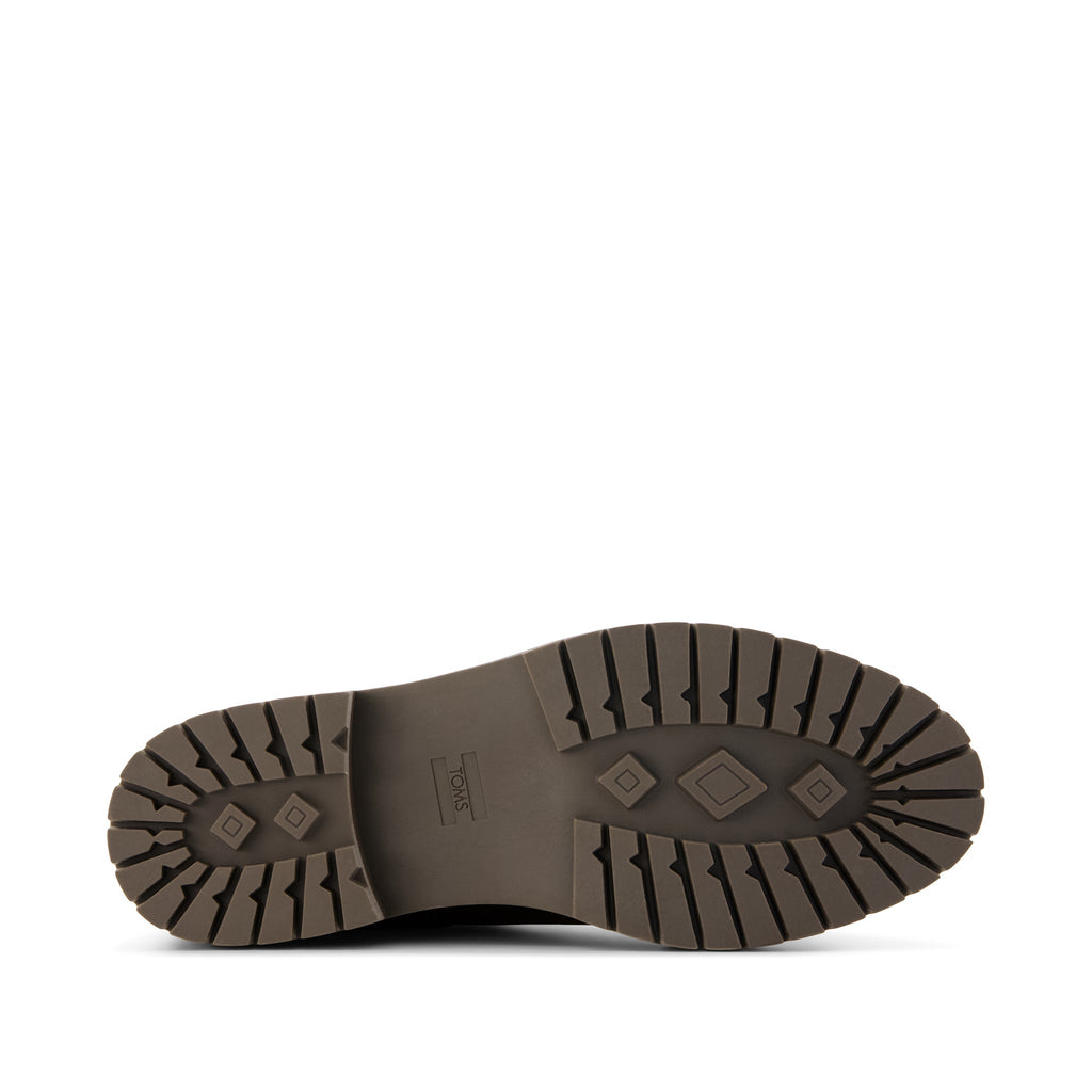 Bennet Boot - Water Resistant Chocolate Brown Nubuck Leather w/ Faux Fur Bottom Sole View