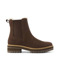 Bottes Bennet - Cuir nubuck brun Chocolate déperlant avec doublure en fausse fourrure