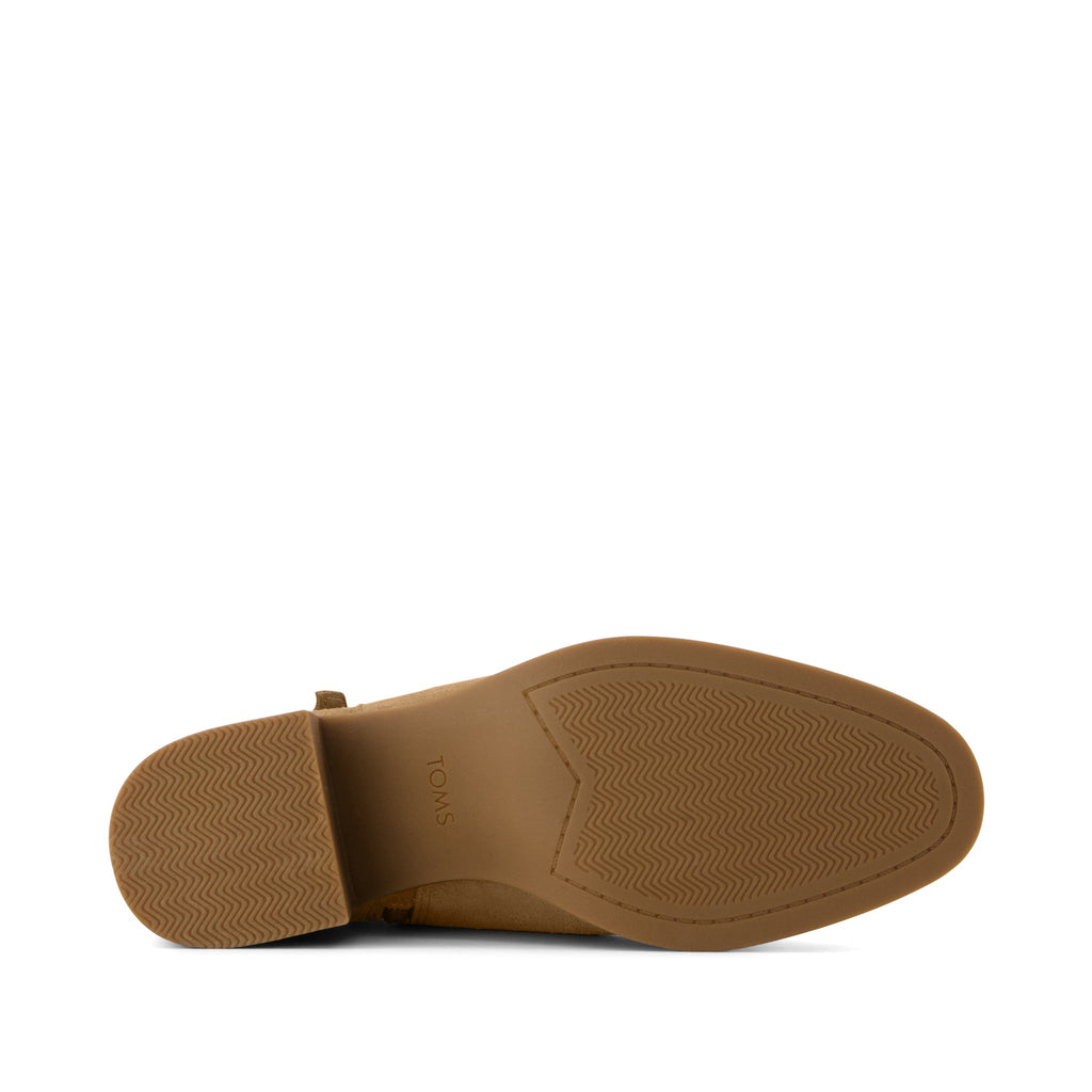 Delilah Buckle Ankle Boot - Toffee Suede Bottom Sole View