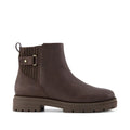 Bottines Astrid - PU grainé brun Chocolate déperlant
