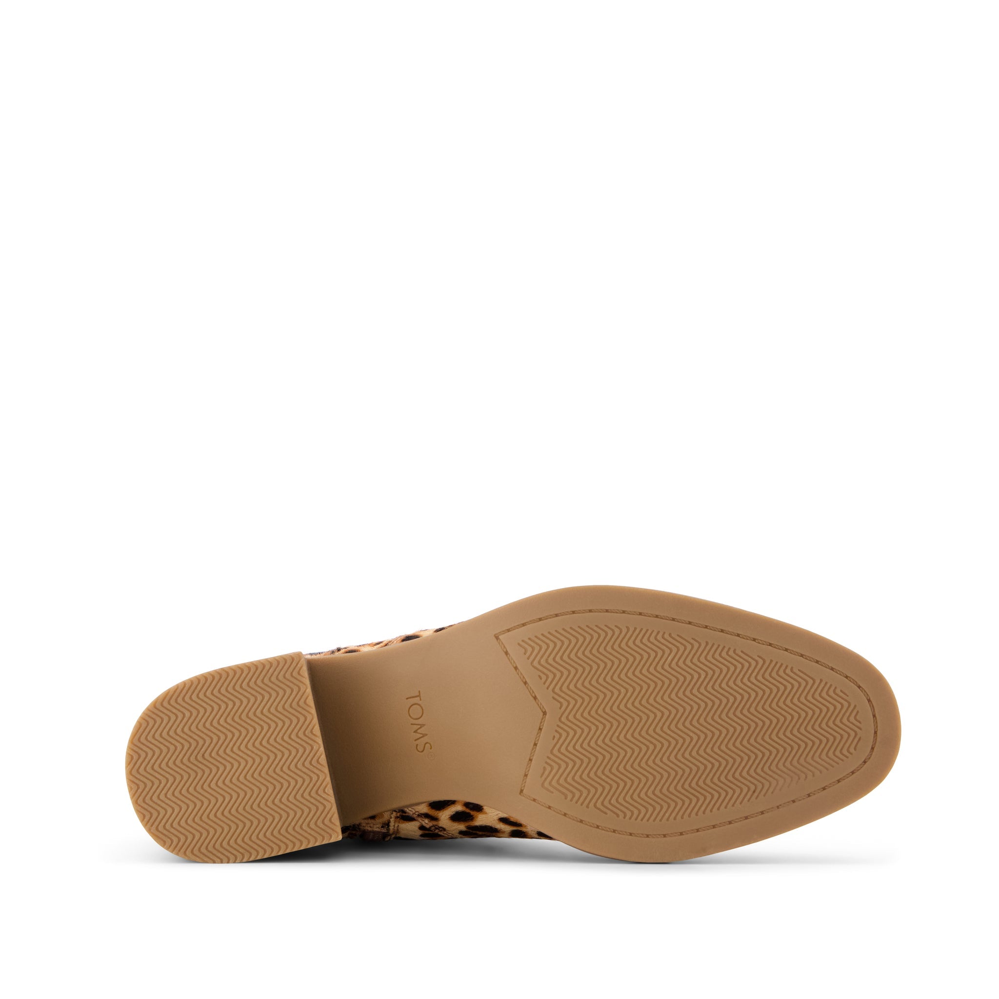 Delilah Heeled Boot - Brown Sugar Leopard Print Hair Leather Bottom Sole View