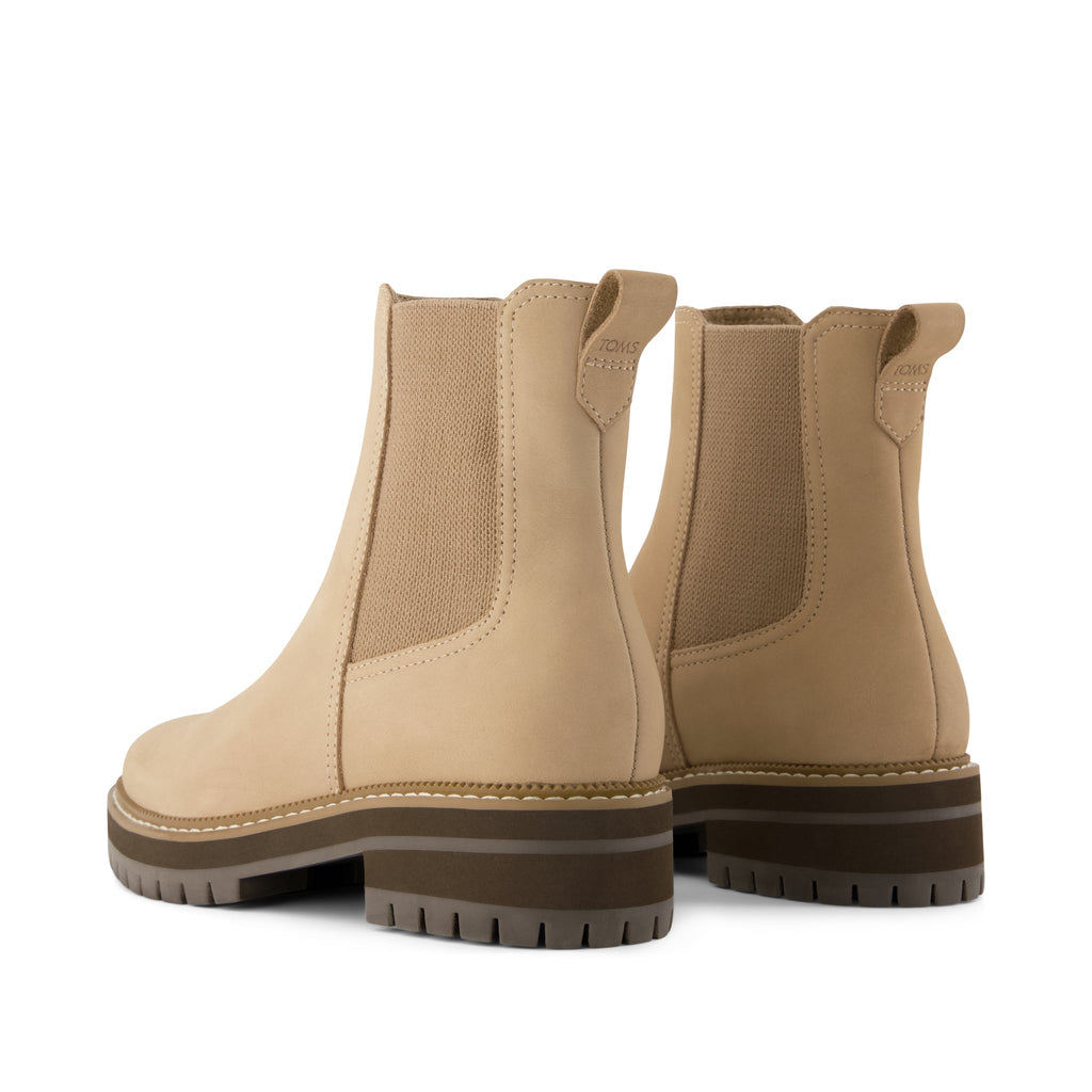 Bennet Boot - Water Resistant Taupe Nubuck Leather Back View