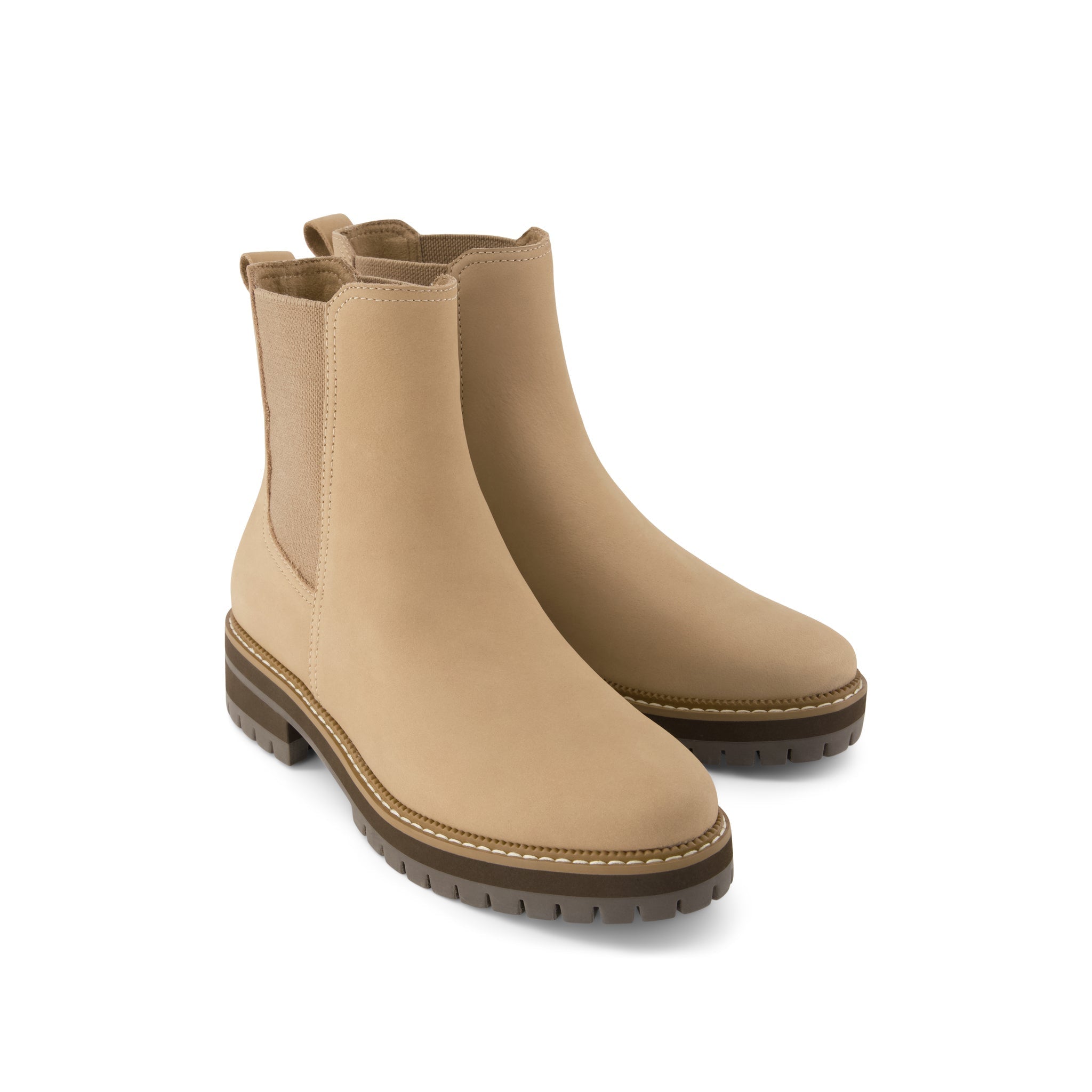 Bennet Boot - Water Resistant Taupe Nubuck Leather Front View