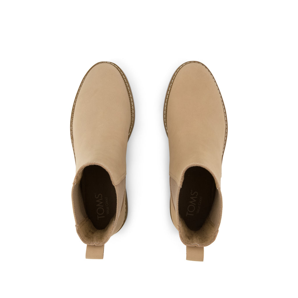 Bennet Boot - Water Resistant Taupe Nubuck Leather Top View