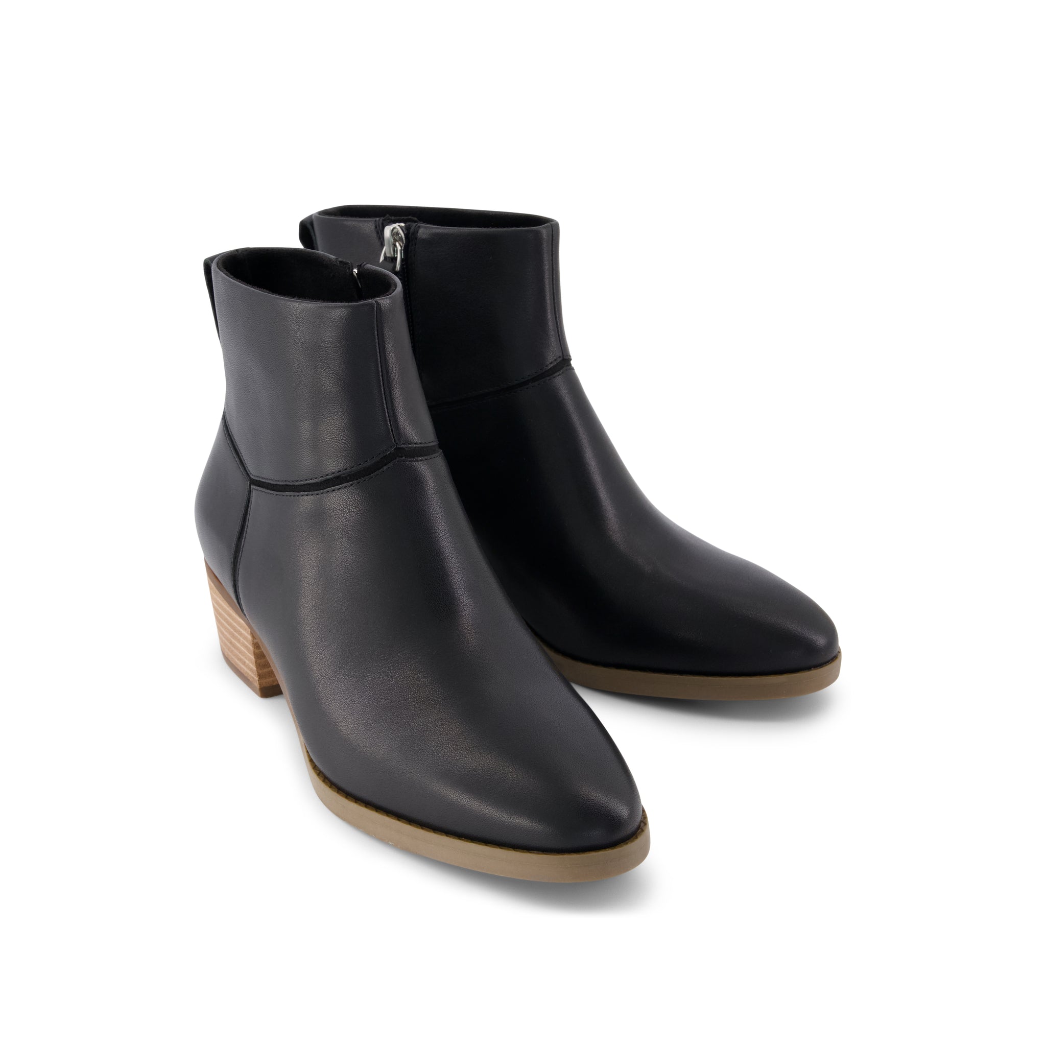 Elia Ankle Boot - Water Resistant Black Leather Front View