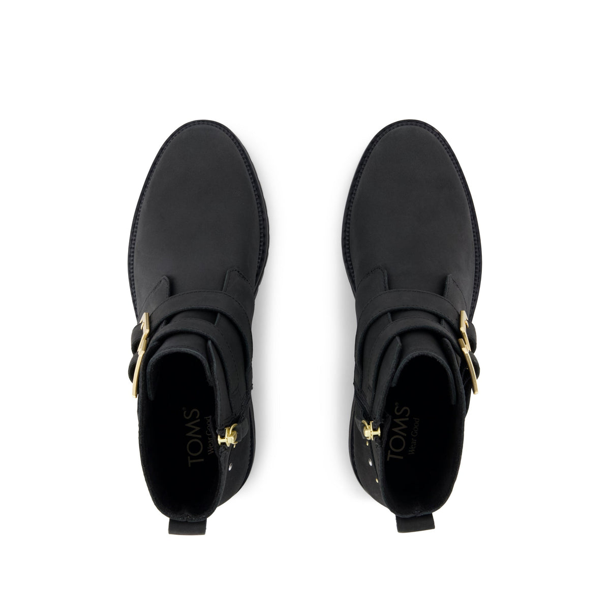 Simone Ankle Boot - Water Resistant Black Nubuck Leather w/ Studs Top View
