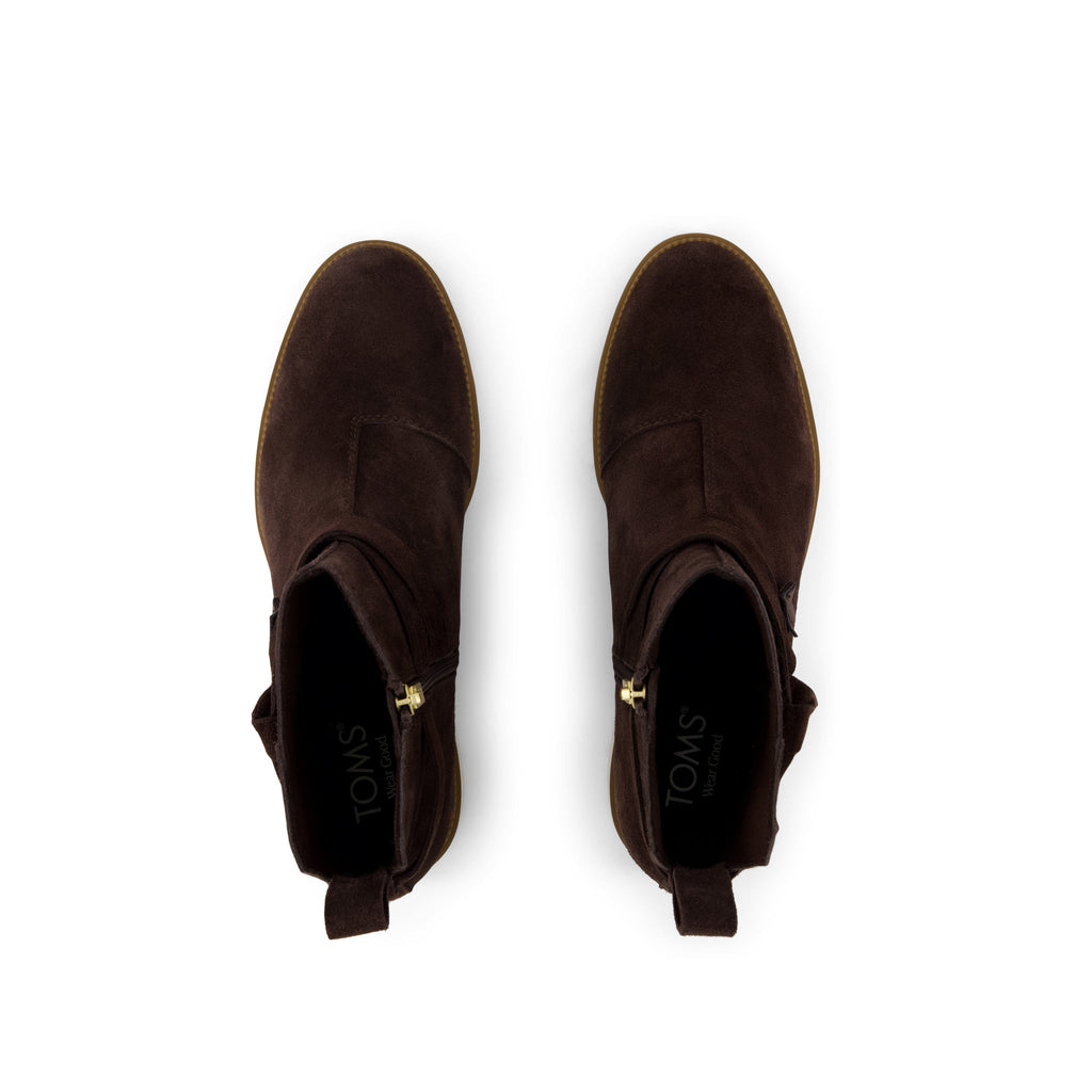 Marlow Boot - Water Repellent Chocolate Brown Suede Top View