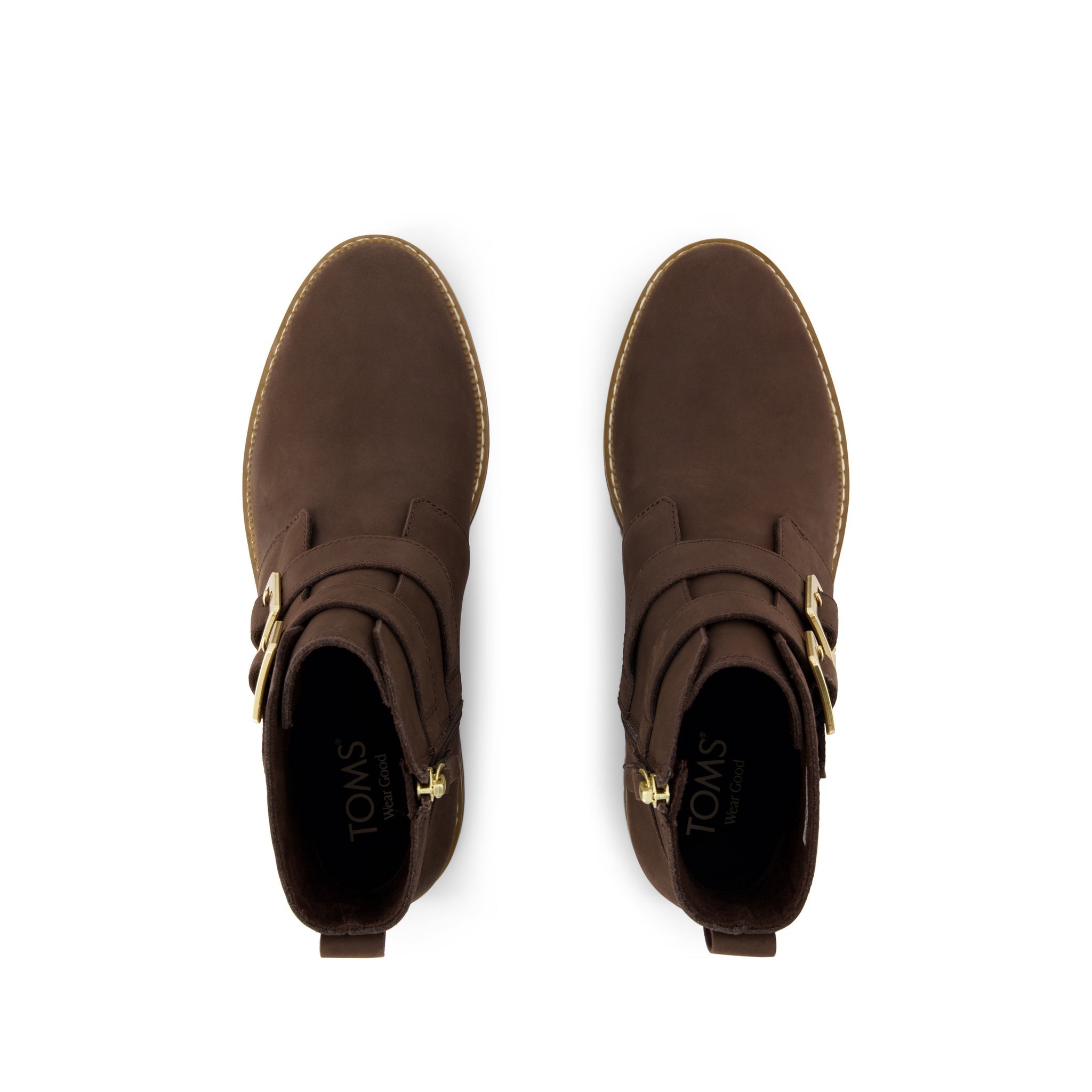 Simone Ankle Boot - Water Resistant Chocolate Brown Nubuck Leather Top View
