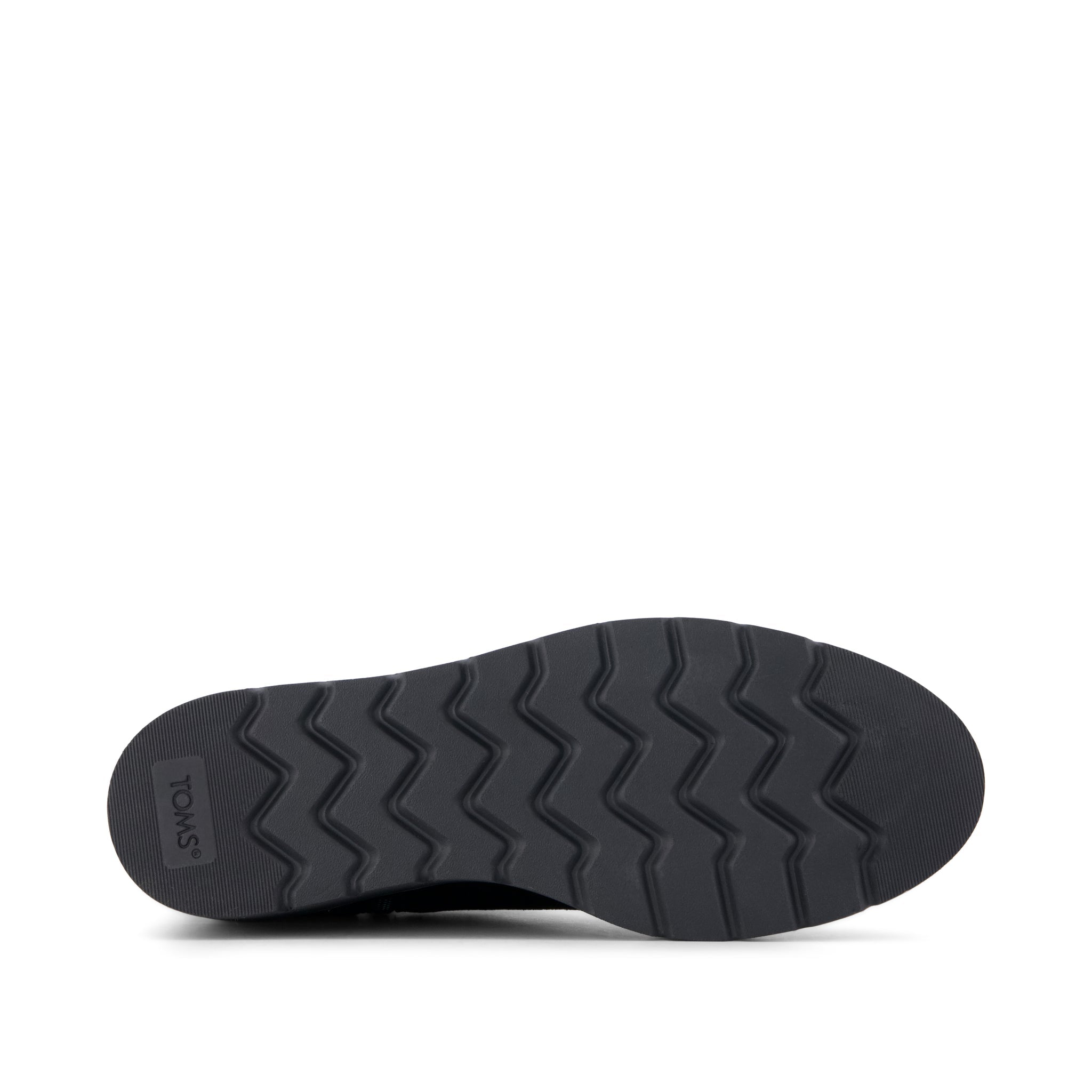 Mina Wedge Boot - Water Repellent Black Suede Bottom Sole View