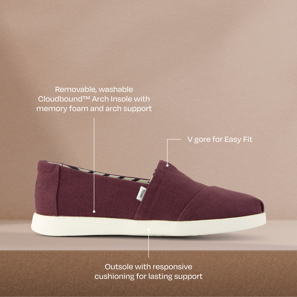 Alpargata Plus - Donker Bordeaux Rood Heritage Canvas