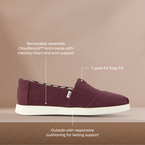 Alpargata Plus - Dunkelburgunderrotes Heritage Canvas