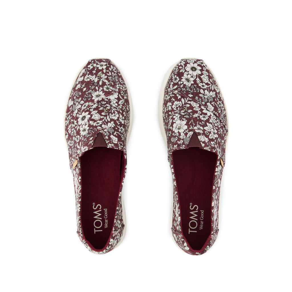 Alpargata Plus - Burgundy Floral Print Top View