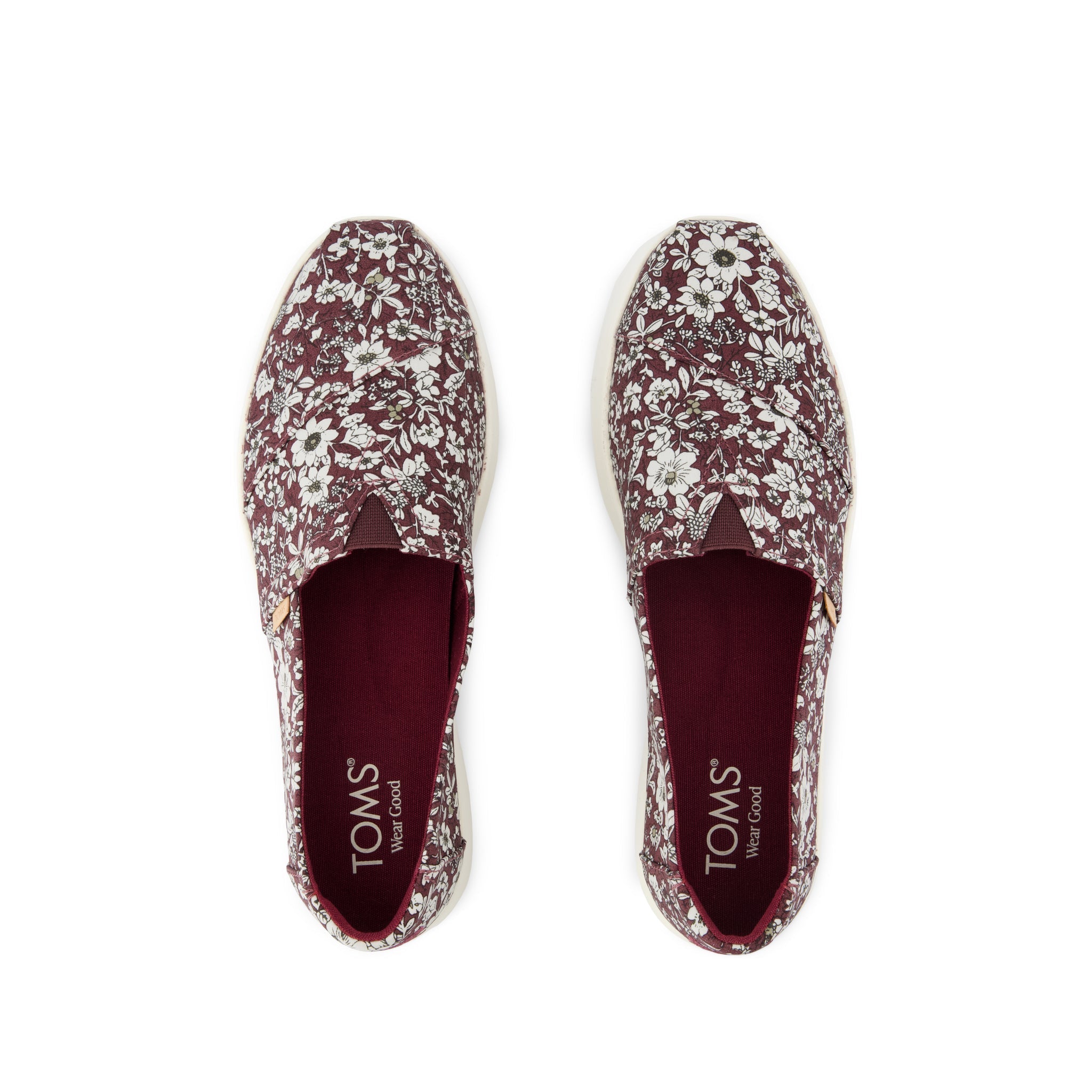 Alpargata Plus - Burgundy Floral Print Top View