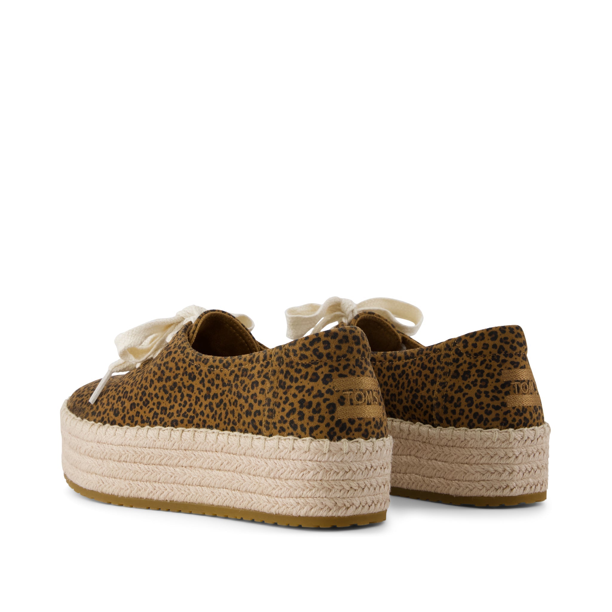 Valencia Lace-Up Platform Espadrille - Toffee Leopard Print Back View