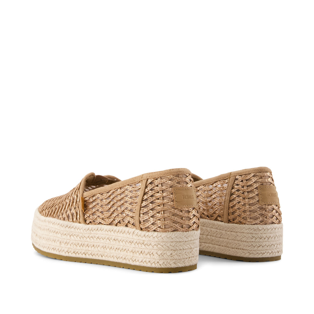 Valencia Platform Espadrille - Bronze Deco Basket Weave Back View
