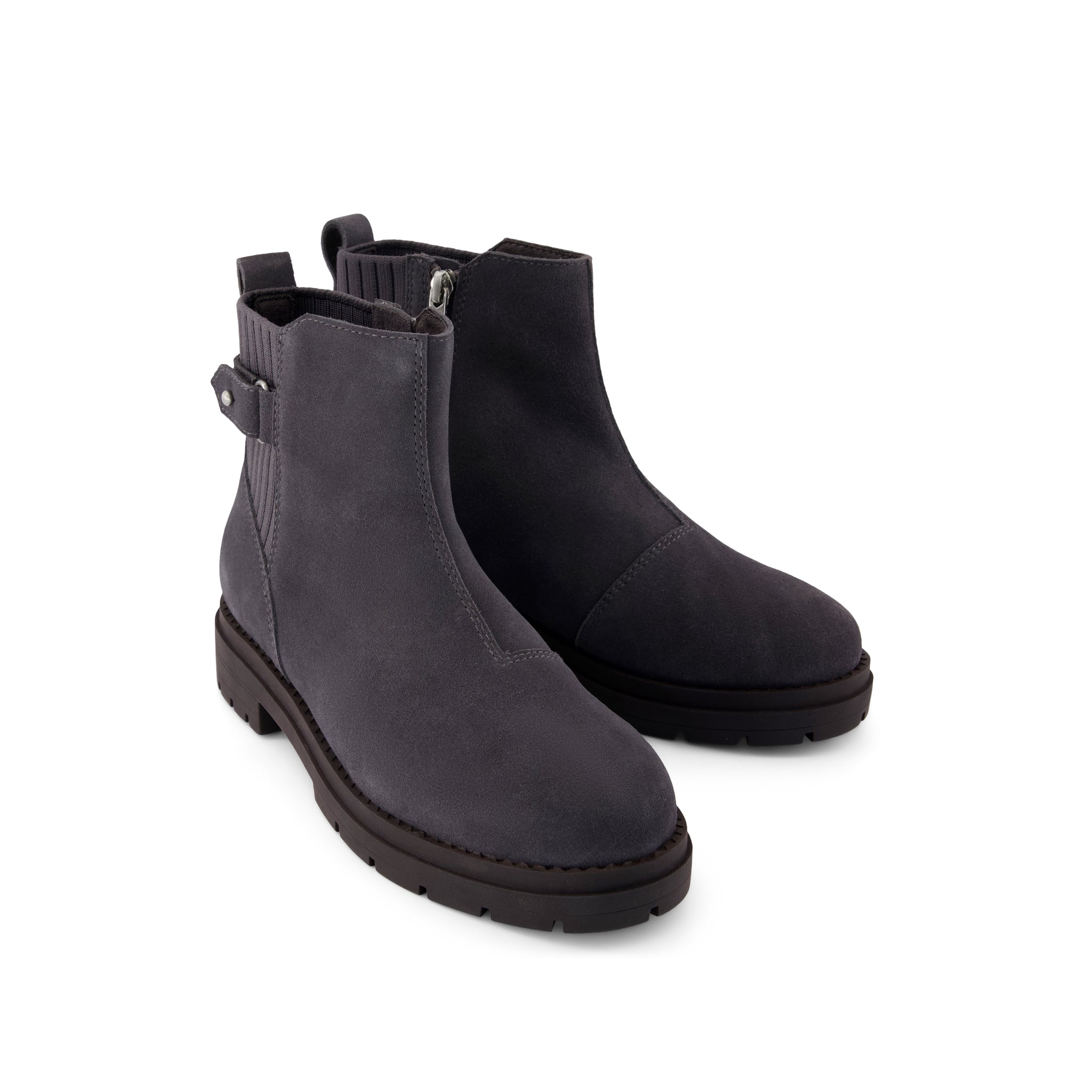 Astrid Boot - Water Repellent Forged Iron Suede Front View